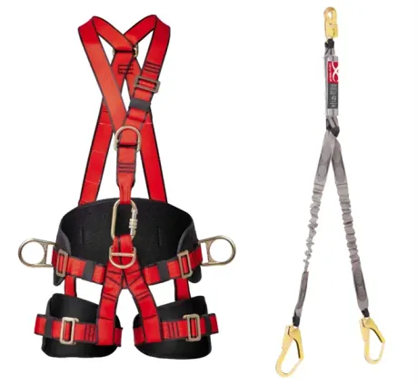 Cinturão Paraquedista com talabarte STF-CQCT4121-2 + CQTL0235 Talabarte em Y Fita Tubular
