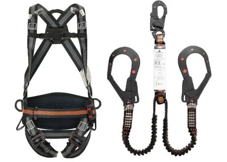 Kit Dielétrico Delta Plus Cinturão Paraquedista HAR44EL Com Talabarte Duplo em Y e Fita Tubular WPSAN245140PRR