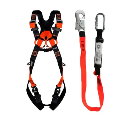 Kit Altiseg 3M Cinturão Ergo EC Aço Inox Engate Rápido Até 140kg Com Talabarte Em I Com Absorvedor de Energia e Gancho de 17mm