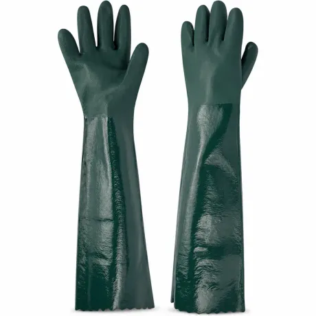 Luva Pvc Forrada Cano Longo e Palma Áspera Jundtex 70cm CA 30514