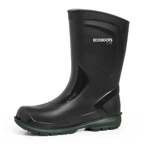 Bota de Pu Ecoboots Service Baixas Temperaturas Preta e Verde, Antiderrapante e Ultra Resistente CA 38589