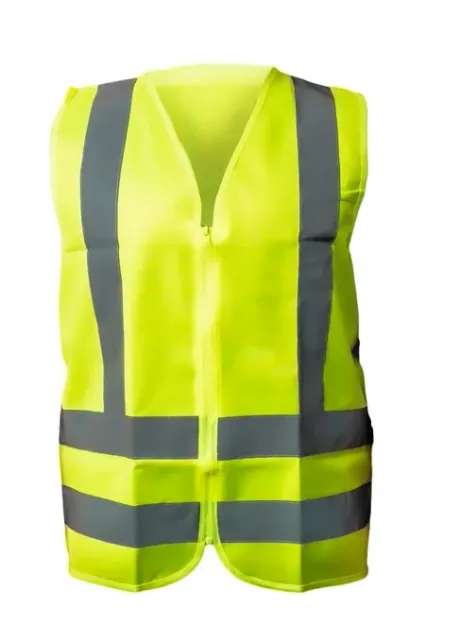 Colete Refletivo Amarelo Fluorescente Super Safety Sem Bolso Com Zíper HI-VIS