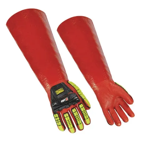 Luva Ansell Ringers R-075-10 Cano Longo Prova d'água, Resistente a Produto Químico, Impacto e Corte CA 44962