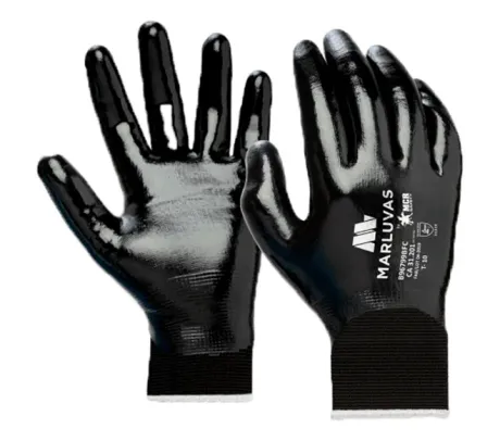 Luva de Segurança Marluvas Com Banho Nitrílico Total Shogun Black Full Coat CA 31201