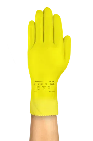 Luva de Proteção Em Látex Ansell Alphatex 88-396 Com Forro Silver Antialérgica CA 34059