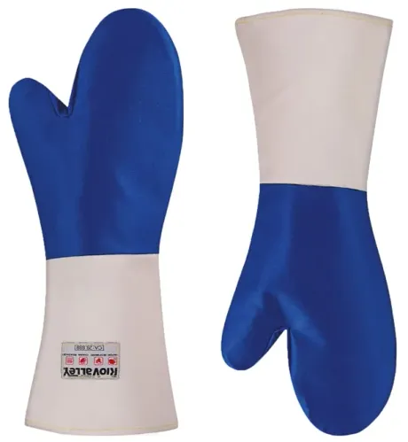 Luva de Proteção Térmica 2 Dedos Até 250º Rio Valley Rio-229-PA Punho Longo 60 Cm Palma Meta-Aramida CA 49964