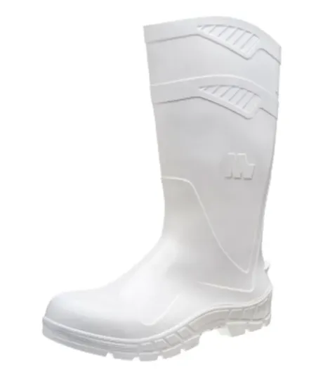 Bota de Pvc Marluvas Branca Cano Longo 32cm Com Bico de Aço Linha All Work 100AWORKF-CA-BR-A CA 48255