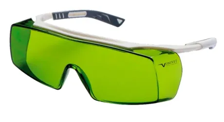Óculos de Segurança Para Laser 650 - 11000 nm Univet Lente Verde 5X7L.00.00.651 Filtro UL-1005