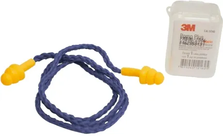 Protetor Auricular 3M Pomp Plus de Silicone - Cordão de Poliéster Azul CA 5745