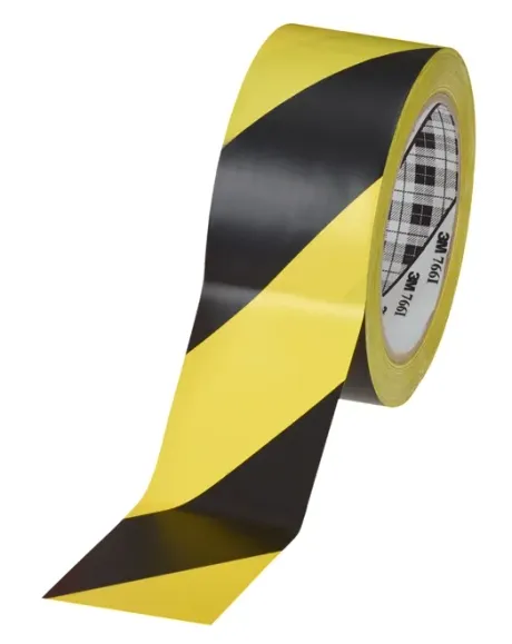 Fita de Sinalização Segurança Zebrada Com Adesivo 3M 766 Amarela e Preta 50MM x 33M  HB004071245