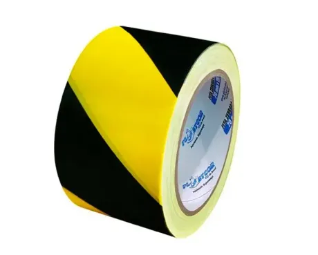 Fita de Sinalização Segurança Zebrada Sem Adesivo Plastcor Amarela e Preta 70MM x 200M
