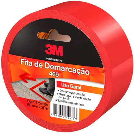 Fita Para Demarcação de Solo 3M 469 Vermelha 50MM x 30M HB004531834
