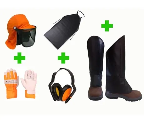 Kit de Segurança Roçador Tecmater Com Protetor Facial + Luva + Avental + Protetor concha + Perneira CA 25636