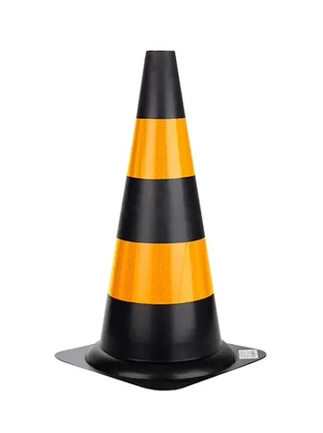 Cone de Sinalização Rígido e Refletivo 50 CM Delta Plus WPS1921 Preto e Amarelo