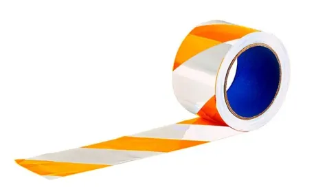 Fita Zebrada Em Polietileno 200 Metros 65mm Delta Plus WPS1931 Laranja e Branca