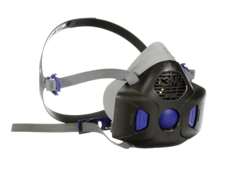 Respirador Reutilizável Semifacial 3M Secure Click HF-802SD Tamanho M Com Botão de Teste Vedação CA 44458