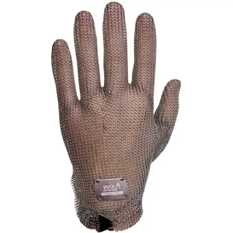 Luva de Malha de Aço Inoxidável Volk Stell Punho Curto Anatômica e Fio Com Maior Diâmetreo 0,55mm CA 26967