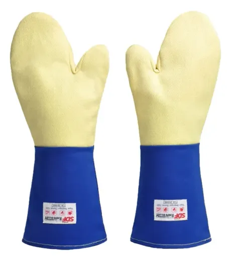Luva de Proteção Térmica Até 350º Rio Valley Rio-223-AR Punho Longo 45 CM Palma Aramida CA 28688