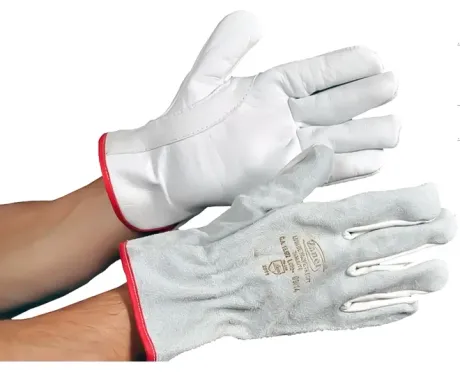 Luva de Vaqueta Mista Com Raspa Zanel VR-28CR Com Reforço na Palma e Punho Alongado CA 16072