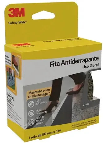 Fita Autoadesiva Antiderrapante 3M Safety Walk Cinza 50MM x 5M H0001912478