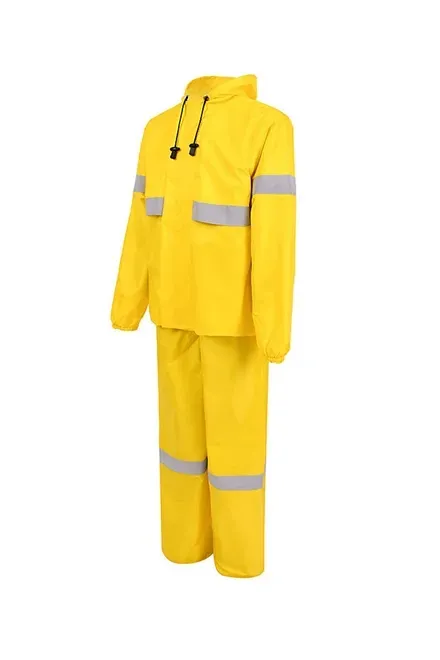 Conjunto Impermeável em Nylon Amarelo Canário Com Refletivo Vértice CA 28742