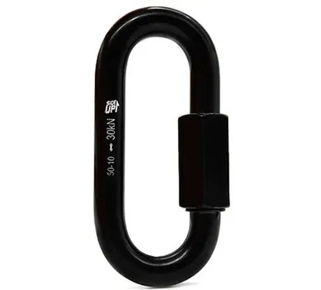 Mosquetão Oval Malha Rápida 10mm Mailon Sideup em Aço Fechamento em Rosca 30KN SU2009