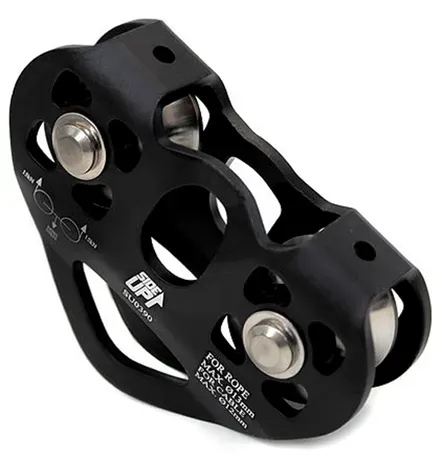 Polia Dupla em Linha Rolamentada para Corda e Cabo de Aço 30KN Sideup SU0390