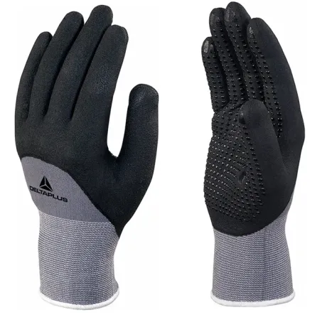 Luva de Proteção Delta Plus VE729 Em Poliamida Spandex e Nitrilo 3/4 Palma Pigmentada CA 41331