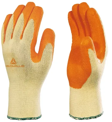 Luva de Segurança Delta Plus VE730OR Algodão Com Látex Para Serviços Gerais CA 38221