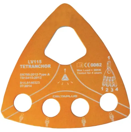 Placa de Ancoragem em Aço Inox 4 Furos Orifícos Delta Plus Modelo LV115