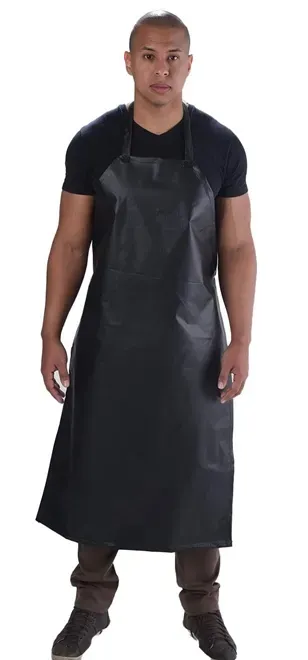 Avental Em PVC KP500 Vinilseg Preto 1,20 X 0,70 Imperméavel Com Tiras Soldadas e Engate Rápido CA 33301
