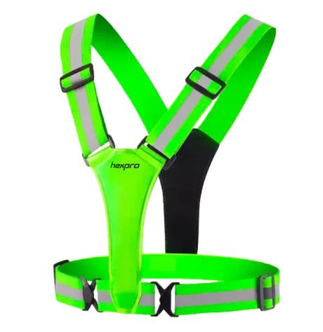 Colete Refletivo HexPro Verde Sem Led com Tiras Refletivas HexGear