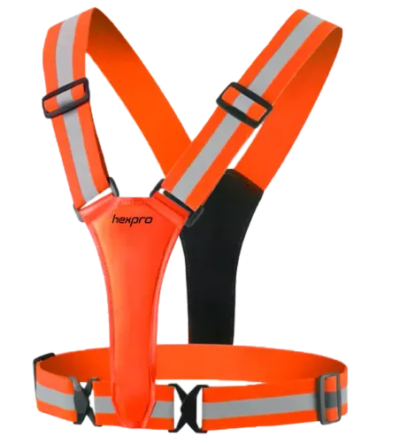 Colete Refletivo HexPro Laranja Sem Led com Tiras Refletivas HexGear