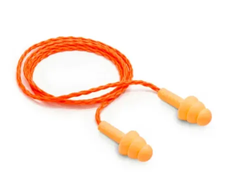 Protetor Auricular 3M Pomp Plus de Silicone - Cordão de Poliéster Laranja CA 5745