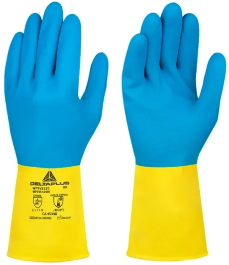 Luva de Proteção Delta Plus VE520 em Borracha Natural Banho Neoprene CA 45340