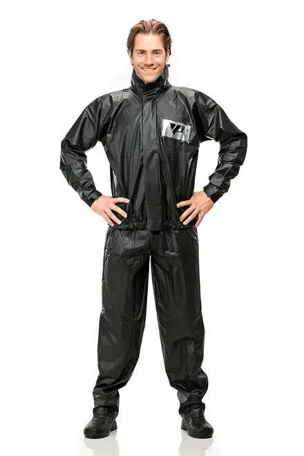 Conjunto Impermeável em PVC Pantaneiro Tornado Preto com Gola e Refletivo CA 43332/43406