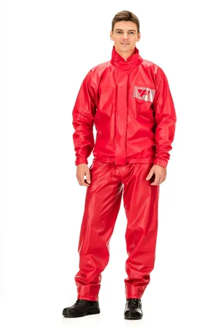 Conjunto Impermeável em PVC Pantaneiro Tornado Vermelho com Gola e Refletivo CA 43332/43406