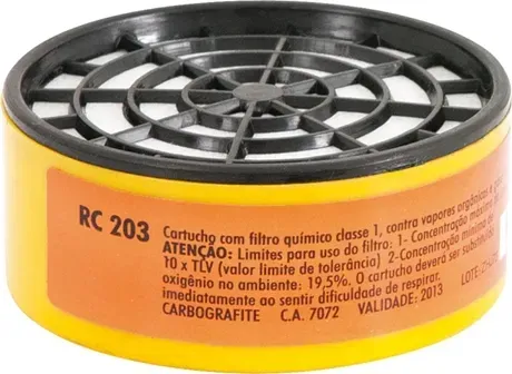 Filtro Químico Para Vapores Orgânicos e Gases Ácidos Carbografite RC203 CA 7072
