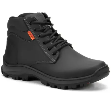 Bota de Segurança Gogowear Force 100% Couro Preto Solado Emborrachado CA 43770