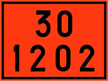 Placa de Risco Numerologia ONU 30 1202 Para o Transporte e Armazenamento de Materiais Plastcor 30 x 40cm