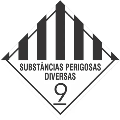 Placa de Risco Simbologia Para o Transporte e Armazenamento de Materiais Plastcor Substâncias Perigosas Diversas Classe 9 30 x 30cm