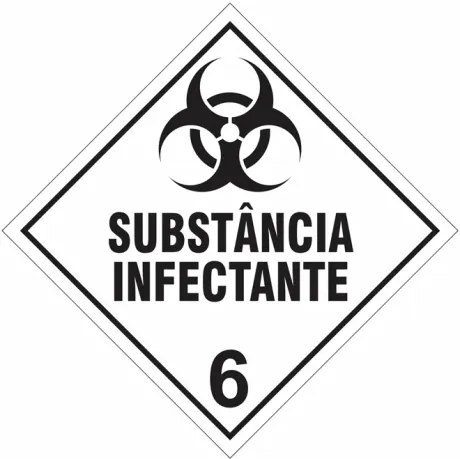 Placa de Risco Simbologia Para o Transporte e Armazenamento de Materiais Plastcor Substância Infectante Classe 6 30 x 30cm