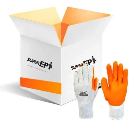 Luva de Segurança Orange Smart Volk com Resistência Mecânica e Térmica 250° CA 46816 - Caixa com 12 Pares