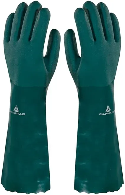 Luva Pvc Forrada PVCGRIP45 Delta Plus Cano Longo e Palma Áspera 45cm CA 37559