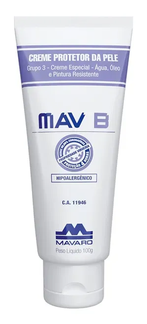 Creme Protetor Mavaro MAV B Luva Química Grupo 3 120g CA 11946
