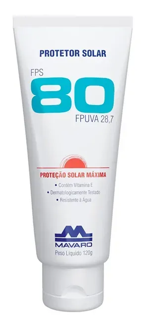 Protetor Solar Profissional Mavaro Fator 80 UVA e UVB 120ml