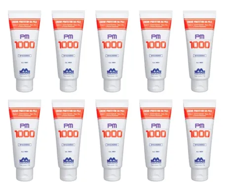 Creme Protetor Mavaro PM1000 Luva Química 3 em 1 Água, Óleo e Pintura Grupo 3 120g CA 10931 Caixa com 10 Unidades