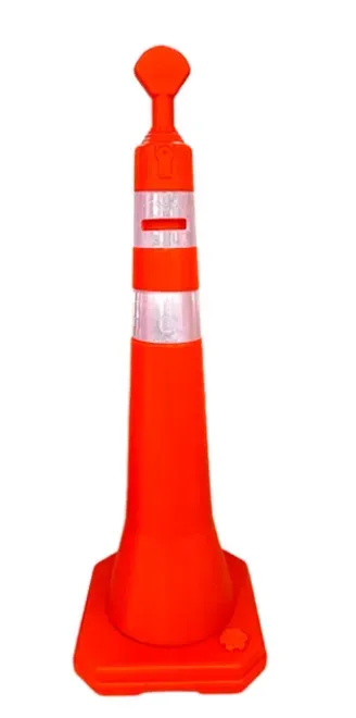 Cone Balizador de Sinalização Refletivo 110 CM Plastcor PL 4062 Completo Laranja e Branco