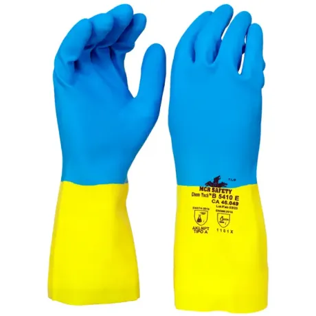 Luva MCR Safety ChemTech em Neoprene e Látex Proteção Química e Manipulação de Alimentos CA 46049