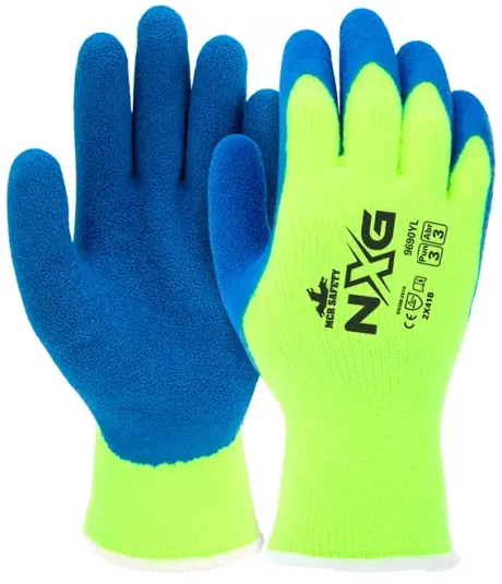 Luva de Segurança Palma em Banho Latex MCR Safety NXG® Resistente a Corte, Abrasão, Alta  Temperatura até 260ºC e Baixa  -25ºC CA 41109